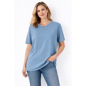 Eddie Bauer Womens 2XL Blue Lightweight Knit Short Sleeve Sweater Top